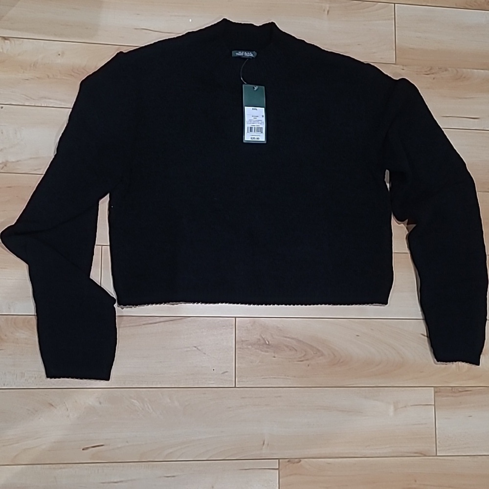 Wild Fable women's XXL black knit belly shirt